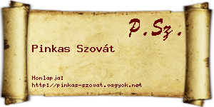 Pinkas Szovát névjegykártya